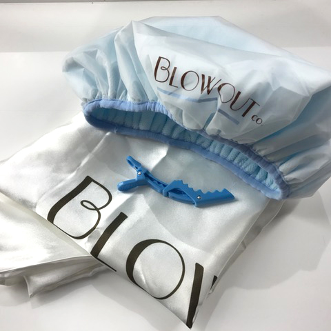 Blowout Bundle Silk Pillowcase Shower cap and clip